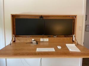 Computer desk on sale with hidden monitor